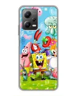 Чохол для Xiaomi POCO X5 (5G) з картинкою «Губка Боб та друзі»
