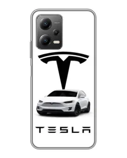 Чехол для Xiaomi POCO X5 (5G) с картинкой «Tesla White Style»