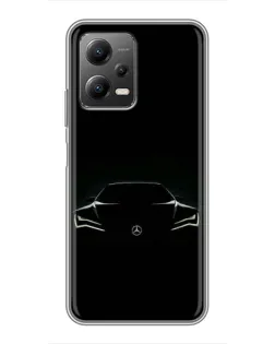 Чохол для Xiaomi POCO X5 (5G) з картинкою «Mercedes — силует авто»