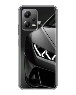 Чехол для Xiaomi POCO X5 (5G) с картинкой «Lamborghini фары детализация»