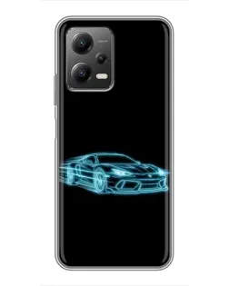 Чехол для Xiaomi POCO X5 (5G) с картинкой «Неоновый контур Lamborghini»