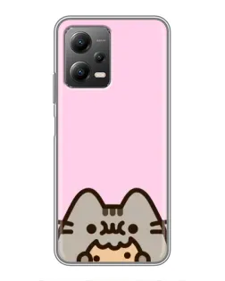 Чехол для Xiaomi POCO X5 (5G) с картинкой «Pusheen и печенье»