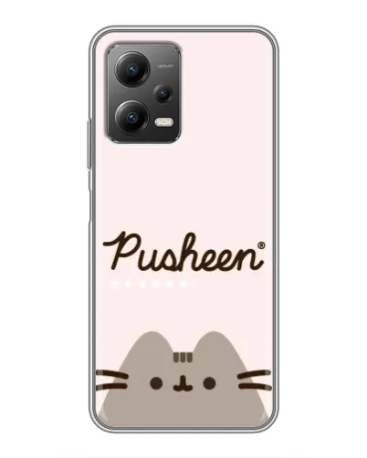 Чехол для Xiaomi POCO X5 (5G) с картинкой «Pusheen логотип»