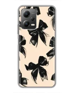 Чехол для Xiaomi POCO X5 (5G) с картинкой «Паттерн черные банты» Чехол для Xiaomi POCO X5 (5G) с картинкой «Паттерн черные банты»