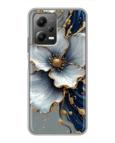 Чехол для Xiaomi POCO X5 (5G) с картинкой «Белый цветок и золотой флюид» Чехол для Xiaomi POCO X5 (5G) с картинкой «Белый цветок и золотой флюид»