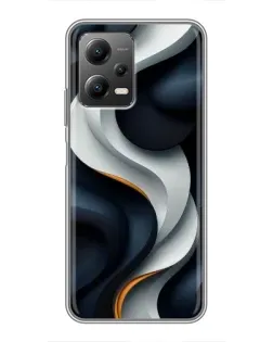 Чехол для Xiaomi POCO X5 (5G) с картинкой «Объемные черно-белые ленты» Чехол для Xiaomi POCO X5 (5G) с картинкой «Объемные черно-белые ленты»