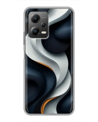 Чехол для Xiaomi POCO X5 (5G) с картинкой «Объемные черно-белые ленты» Чехол для Xiaomi POCO X5 (5G) с картинкой «Объемные черно-белые ленты»