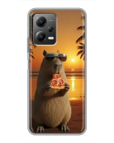 Чехол для Xiaomi POCO X5 (5G) с картинкой «Капибара с пиццей» Чехол для Xiaomi POCO X5 (5G) с картинкой «Капибара с пиццей»