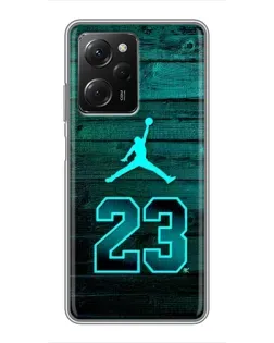Чехол для Xiaomi POCO X5 Pro (5G) с картинкой «Jordan Cyan 23»