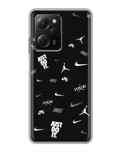 Чехол для Xiaomi POCO X5 Pro (5G) с картинкой «Nike Black Pattern»