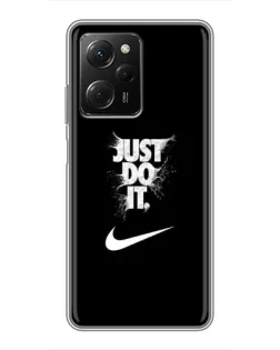 Чехол для Xiaomi POCO X5 Pro (5G) с картинкой «Текстовый принт Nike»