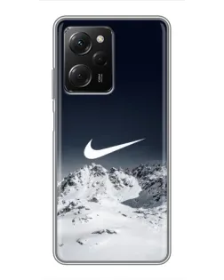 Чехол для Xiaomi POCO X5 Pro (5G) с картинкой «Nike — зимние горы»