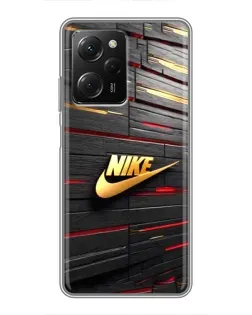 Чехол для Xiaomi POCO X5 Pro (5G) с картинкой «Золотой Nike на металле»