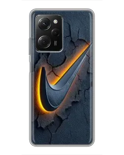 Чехол для Xiaomi POCO X5 Pro (5G) с картинкой «Объемный логотип Найк»