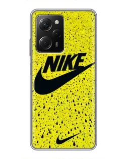 Чехол для Xiaomi POCO X5 Pro (5G) с картинкой «Желтый текстурный Nike»