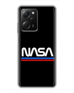 Чехол для Xiaomi POCO X5 Pro (5G) с картинкой «NASA — классика Red Blue» Чехол для Xiaomi POCO X5 Pro (5G) с картинкой «NASA — классика Red Blue»