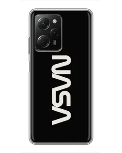 Чехол для Xiaomi POCO X5 Pro (5G) с картинкой «NASA — вертикальный логотип»