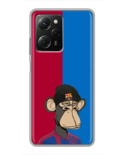 Чехол для Xiaomi POCO X5 Pro (5G) с картинкой «Bored Ape — фанат Барсы» Чехол для Xiaomi POCO X5 Pro (5G) с картинкой «Bored Ape — фанат Барсы»