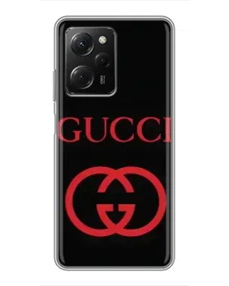 Чехол для Xiaomi POCO X5 Pro (5G) с картинкой «Gucci — красный логотип»