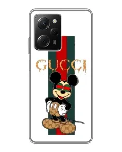 Чехол для Xiaomi POCO X5 Pro (5G) с картинкой «Микки Маус Gucci — полосы»
