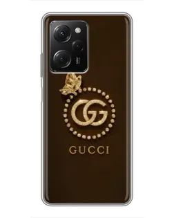 Чехол для Xiaomi POCO X5 Pro (5G) с картинкой «Gucci — золотая бабочка»