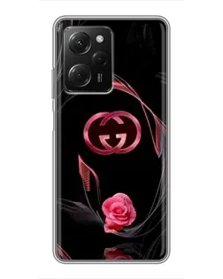 Чехол для Xiaomi POCO X5 Pro (5G) с картинкой «Gucci — неоновая роза»