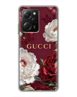 Чохол для Xiaomi POCO X5 Pro (5G) з картинкою «Gucci — бордові троянди»
