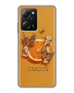 Чохол для Xiaomi POCO X5 Pro (5G) з картинкою «Gucci — золоті метелики»