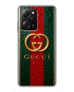 Чохол для Xiaomi POCO X5 Pro (5G) з картинкою «Gucci — фірмова смуга та золото»