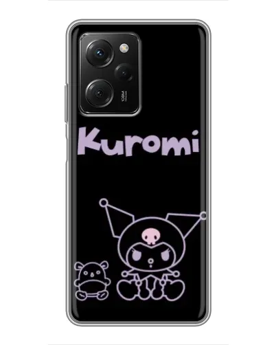 Чехол для Xiaomi POCO X5 Pro (5G) с картинкой «Kuromi — черный минимализм»