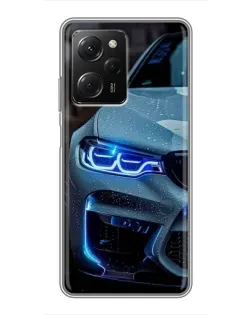 Чехол для Xiaomi POCO X5 Pro (5G) с картинкой «Взгляд BMW с синими фарами» Чехол для Xiaomi POCO X5 Pro (5G) с картинкой «Взгляд BMW с синими фарами»