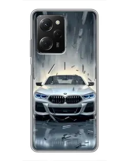 Чехол для Xiaomi POCO X5 Pro (5G) с картинкой «BMW в свете фар»