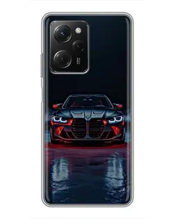 Чехол для Xiaomi POCO X5 Pro (5G) с картинкой «BMW на мокрой дороге»