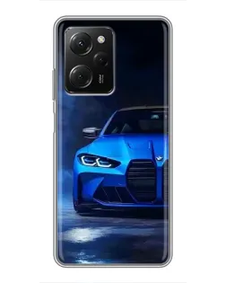 Чехол для Xiaomi POCO X5 Pro (5G) с картинкой «Голубая BMW M4»