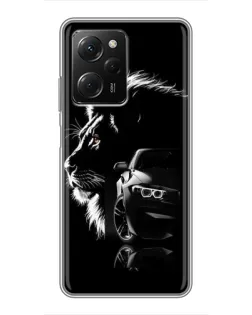 Чехол для Xiaomi POCO X5 Pro (5G) с картинкой «BMW и лев»