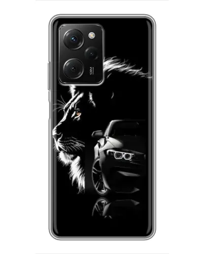 Чехол для Xiaomi POCO X5 Pro (5G) с картинкой «BMW и лев»
