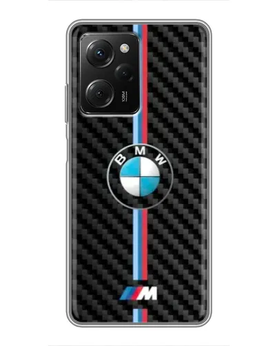 Чехол для Xiaomi POCO X5 Pro (5G) с картинкой «Эмблема BMW и карбон»