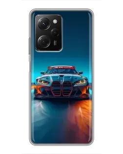 Чохол для Xiaomi POCO X5 Pro (5G) з картинкою «BMW — вогні неону»