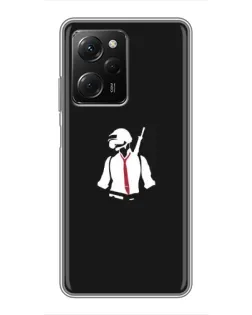 Чехол для Xiaomi POCO X5 Pro (5G) с картинкой «PUBG — силуэт воина»