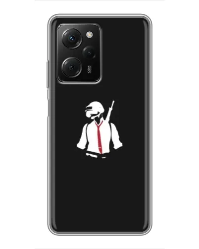 Чехол для Xiaomi POCO X5 Pro (5G) с картинкой «PUBG — силуэт воина»