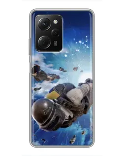 Чехол для Xiaomi POCO X5 Pro (5G) с картинкой «Десант PUBG — прыжок»