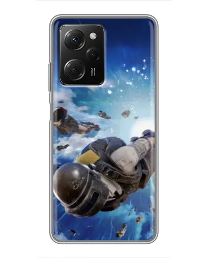 Чехол для Xiaomi POCO X5 Pro (5G) с картинкой «Десант PUBG — прыжок»