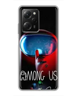 Чохол для Xiaomi POCO X5 Pro (5G) з картинкою «Червоний імпостер — макро»