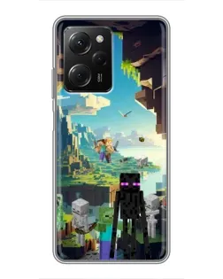 Чехол для Xiaomi POCO X5 Pro (5G) с картинкой «Эндермен в лесу»