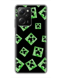Чехол для Xiaomi POCO X5 Pro (5G) с картинкой «Паттерн с криперами»