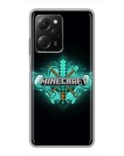 Чехол для Xiaomi POCO X5 Pro (5G) с картинкой «Minecraft Diamond лого»