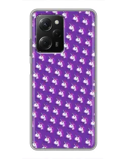 Чехол для Xiaomi POCO X5 Pro (5G) с картинкой «Единороги на фиолетовом»