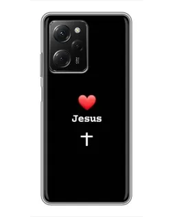 Чехол для Xiaomi POCO X5 Pro (5G) с картинкой «Сердце - Jesus»