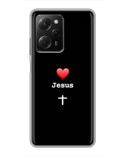 Чехол для Xiaomi POCO X5 Pro (5G) с картинкой «Сердце - Jesus»