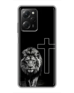 Чехол для Xiaomi POCO X5 Pro (5G) с картинкой «Лев и Крест»